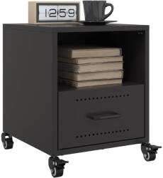 vidaXL 2 db fekete acél éjjeliszekrény 36x39x43, 5 cm (846705) - valora