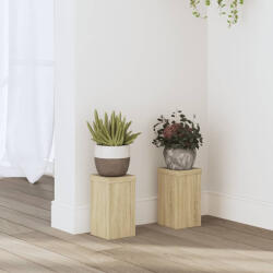 vidaXL 2 db sonoma tölgy szerelt fa növénytartó állvány 10 x 10 x 18cm (852881) - valora