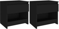 vidaXL 2 db fekete szerelt fa éjjeliszekrény 40 x 30 x 39 cm (803446)