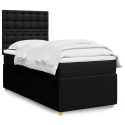 vidaXL fekete szövet rugós ágy matraccal 90x190 cm (3294227)