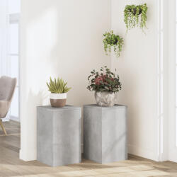 vidaXL 2 db betonszürke szerelt fa növénytartó állvány 30 x 30 x 50 cm (852918) - valora