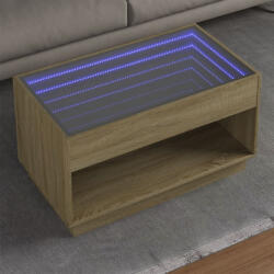 vidaXL sonoma tölgy végtelen hatású LED-es dohányzóasztal 90x50x50 cm (847667) - valora