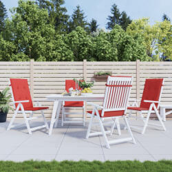vidaXL 4 db piros szövet kerti magas háttámlájú székpárna 120x50x3 cm (43188)
