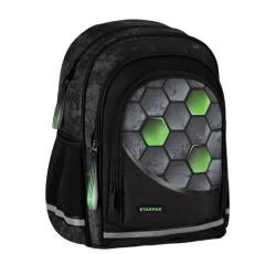 Starpak Focis ergonomikus iskolatáska, hátizsák - 2 rekeszes - Black Football (527190) (527190)