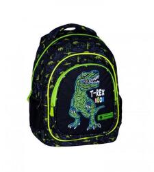 Astra Neon T-REX dinoszauruszos iskolatáska, hátizsák - 3 rekeszes - Astrabag (502023064) (A502023064)