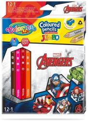 COOLPACK - Avengers - Bosszúállók Jumbo kétoldalú színes ceruza készlet - 12 db-os (91413PTR) (91413PTR)