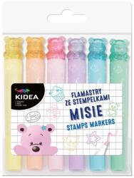 Derform Kidea pasztell filctoll és nyomda - 6 db-os - Macik (FSM6KA)
