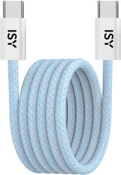 ISY 2V230136 USB Type-C összekötő kábel, mágneses borítás, 1 méter, max 100W, kék (IUC-5400-BL) (IUC-5400-BL)