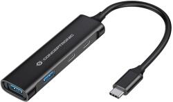 Conceptronic HUBBIES12B hálózati csatlakozó USB 3.2 Gen 1 (3.1 Gen 1) Type-C 5000 Mbit/s Fekete (HUBBIES12B)