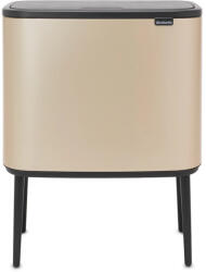 Brabantia Bo Touch Bin nyomófedeles szelektív szemetes lábakkal - aranyfényű 11+23L (304620)