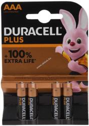 Duracell alkáli elem Micro AAA LR03 1.5V Plus Extra Life Retail 4db/csomag