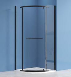 Roltechnik JANDIS 90x90 cm íves zuhanykabin transparent üveggel, matt fekete N0801 (N0801)
