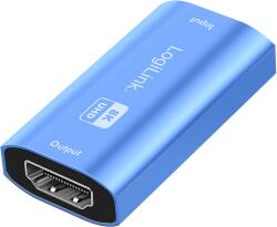 LogiLink HDMI repeater, 20m, 8K/60Hz, HDCP 2.3, Alu, kék (HD0064) (HD0064)