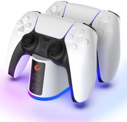 RAMPAGE Gamepad töltő - RP-PS5 (dokkoló 2x PS5 kontroller töltéséhez, fehér) 37087 (37087)