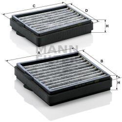 Mann-filter Set Filtre Habitaclu Carbon Activ Mann-Filter CUK20000-2