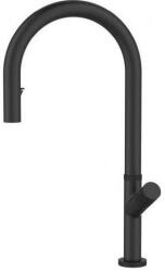 Alveus 1150908 - Mosogatócsap kihúzható permetezővel SWAN 44, 9 cm fekete 1150908 (AV0131)