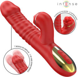 Intense Thalia Thrusting, Tapping Dual Vibrator Red Vibrator