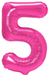 Flippy Balon din Folie Metalizata, Flippy, Figurina Cifra, Model 5, Tema Aniversare 100 cm, Ambalaj Individual, Pai Inclus, Umflare cu Aer sau Heliu, Roz (teo-129121)