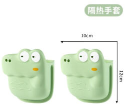 Flippy Manusa din Silicon pentru Cuptor, Flippy, Anti-Alunecare, pentru Capace, Oale, Tigai, de Uz Casnic, Rezistent la Temperaturi Inalte, Model Animat, 10x12 cm, Verde (teo-131673)
