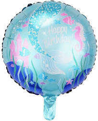 Flippy Balon din Folie Metalizata, Flippy, Mini Figurina Rotunda, Model Caluti de Mare, Happy Birthday, Tematica Aniversare, 45 cm, Ambalaj Individual, Pai Inclus, Umflare cu Aer sau Heliu, Multicolor (teo-1