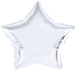 Flippy Balon din Folie Metalizata, Flippy, Figurina Stea, Model Simplu, Tematica Aniversare, 40 cm, Ambalaj Individual, Pai Inclus, Umflare cu Aer sau Heliu, Argintiu (teo-130819)