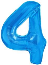 Flippy Balon din Folie Metalizata, Flippy, Figurina Cifra, Tema Aniversare 80 cm, Ambalaj Individual, Pai inclus, Umflare cu Aer sau Heliu, Albastru, Cifra 4 (teo-130621)