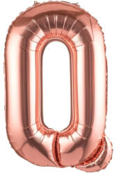 Flippy Balon Folie Metalizata Litera Q, Flippy, 80 cm, Umflati cu Heliu sau Aer, Ambalaj Individual, Pai inclus, Rose Gold (teo-129497)