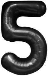 Flippy Balon din Folie Metalizata Flippy, Figurina Cifra, Tema Aniversare 40 cm, Ambalaj Individual, Pai inclus, Umflare cu Aer sau Heliu, Negru, Cifra 5 (teo-129181)
