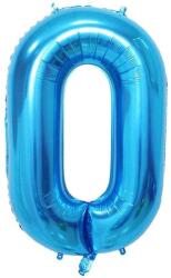 Flippy Balon din Folie Metalizata, Flippy, Figurina Cifra, Tema Aniversare 80 cm, Ambalaj Individual, Pai inclus, Umflare cu Aer sau Heliu, Albastru, Cifra 0 (teo-130625)