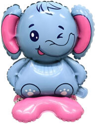 Flippy Balon din Folie Metalizata, Flippy, Figurine Animalute, Model Elefant, 43x58cm, Ambalaj Individual, Pai Inclus, Umflare cu Aer sau Heliu, Multicolor (teo-127447)