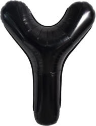 Flippy Balon Folie Metalizata Litera Y, Flippy, 40 cm, Umflati cu Heliu sau Aer, Ambalaj Individual, Pai inclus, Negru (teo-129375)