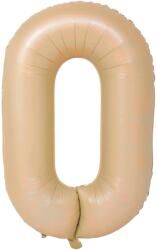 Flippy Balon din Folie Metalizata, Flippy, Model Cifra 0, 100 cm, Ambalaj Individual, Pai Inclus, Crem (teo-131275)