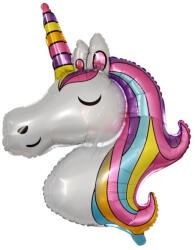 Flippy Balon din Folie Metalizata, Flippy, Mini Figurine, Model Unicorn, Tematica Aniversare, 115x76 cm, Ambalaj Individual, Pai Inclus, Umflare cu Aer sau Heliu, Multicolor (teo-127453)