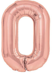 Flippy Balon din Folie Metalizata Flippy, Figurina Cifra, Tema Aniversare 100 cm, Ambalaj Individual, Pai inclus, Umflare cu Aer sau Heliu, Coral, Rose, Cifra 0 (teo-127056)
