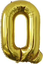 Flippy Balon Folie Metalizata Litera Q, Flippy, 80 cm, Umflati cu Heliu sau Aer, Ambalaj Individual, Pai inclus, Auriu (teo-129445)