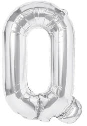 Flippy Balon Folie Metalizata Litera Q, Flippy, 80 cm, Umflati cu Heliu sau Aer, Ambalaj Individual, Pai inclus, Argintiu (teo-129471)