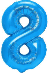 Flippy Balon din Folie Metalizata, Flippy, Figurina Cifra, Tema Aniversare 100 cm, Ambalaj Individual, Pai inclus, Umflare cu Aer sau Heliu, Albastru, Cifra 8 (teo-127084)
