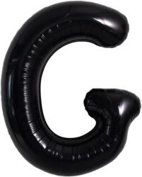 Flippy Balon Folie Metalizata Litera G, Flippy, 40 cm, Umflati cu Heliu sau Aer, Ambalaj Individual, Pai inclus, Negru (teo-129357)
