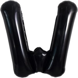 Flippy Balon Folie Metalizata Litera W, Flippy, 40 cm, Umflati cu Heliu sau Aer, Ambalaj Individual, Pai inclus, Negru (teo-129373)