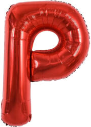 Flippy Balon Folie Metalizata Litera P, Flippy, 40 cm, Umflati cu Heliu sau Aer, Ambalaj Individual, Pai inclus, Rosu (teo-129392)