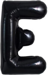 Flippy Balon Folie Metalizata Litera E, Flippy, 40 cm, Umflati cu Heliu sau Aer, Ambalaj Individual, Pai inclus, Negru (teo-129355)