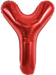 Flippy Balon Folie Metalizata Litera Y, Flippy, 40 cm, Umflati cu Heliu sau Aer, Ambalaj Individual, Pai inclus, Rosu (teo-129401)