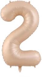 Flippy Balon din Folie Metalizata, Flippy, Figurina Cifra, Model 2, Tema Aniversare 100 cm, Ambalaj Individual, Pai Inclus, Umflare cu Aer sau Heliu, Crem (teo-131277)
