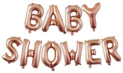 Flippy Set Baloane din Folie Metalizata, Flippy, Model Baby Shower, Litere de 40 cm, Baloane Party, Ambalaj Individual, Pai, Ata si Adeziv Incluse, Umflare cu Aer sau Heliu, Rose Gold (teo-127474)