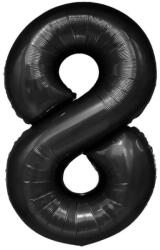 Flippy Balon din Folie Metalizata, Flippy, Figurina Cifra, Tema Aniversare 100 cm, Ambalaj Individual, Pai inclus, Umflare cu Aer sau Heliu, Negru, Cifra 8 (teo-129114)