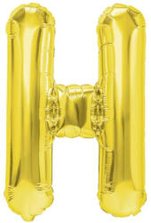 Flippy Balon Folie Metalizata Litera H, Flippy, 40 cm, Umflati cu Heliu sau Aer, Ambalaj Individual, Pai inclus, Auriu (teo-127196)