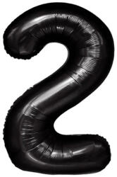 Flippy Balon din Folie Metalizata, Flippy, Figurina Cifra, Tema Aniversare 80 cm, Ambalaj Individual, Pai inclus, Umflare cu Aer sau Heliu, Negru, Cifra 2 (teo-129148)