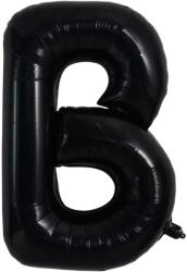 Flippy Balon Folie Metalizata Litera B, Flippy, 40 cm, Umflati cu Heliu sau Aer, Ambalaj Individual, Pai inclus, Negru (teo-129352)