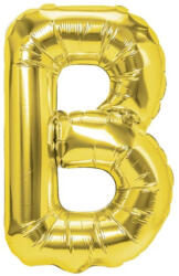 Flippy Balon Folie Metalizata Litera B, Flippy, 40 cm, Umflati cu Heliu sau Aer, Ambalaj Individual, Pai inclus, Auriu (teo-127190)