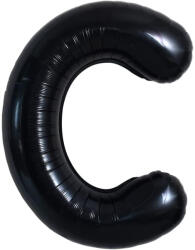 Flippy Balon Folie Metalizata Litera C, Flippy, 40 cm, Umflati cu Heliu sau Aer, Ambalaj Individual, Pai inclus, Negru (teo-129353)